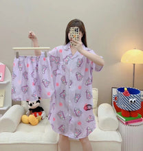 Load image into Gallery viewer, Pajama- long top and shorts
